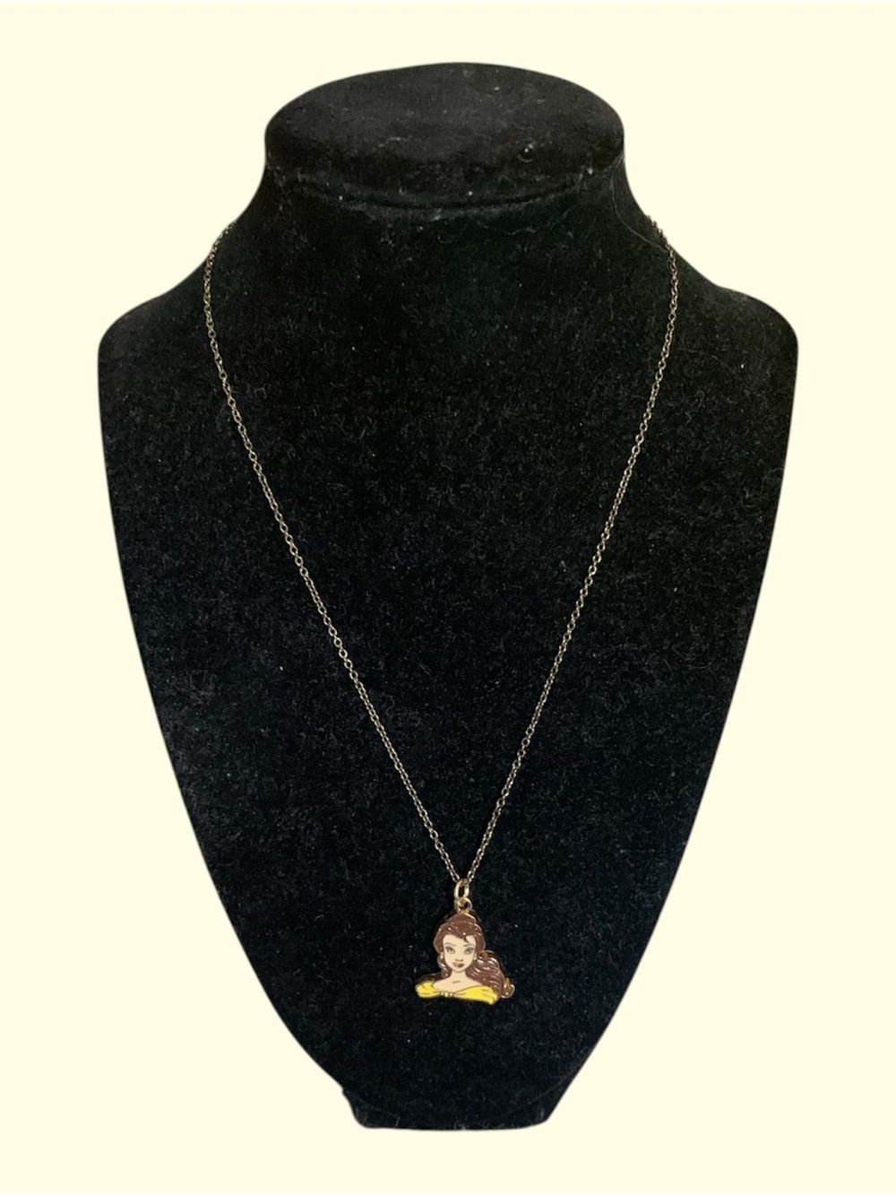 Disney Beauty and the Beast Princess Belle Enamel Pendant Charm Necklace